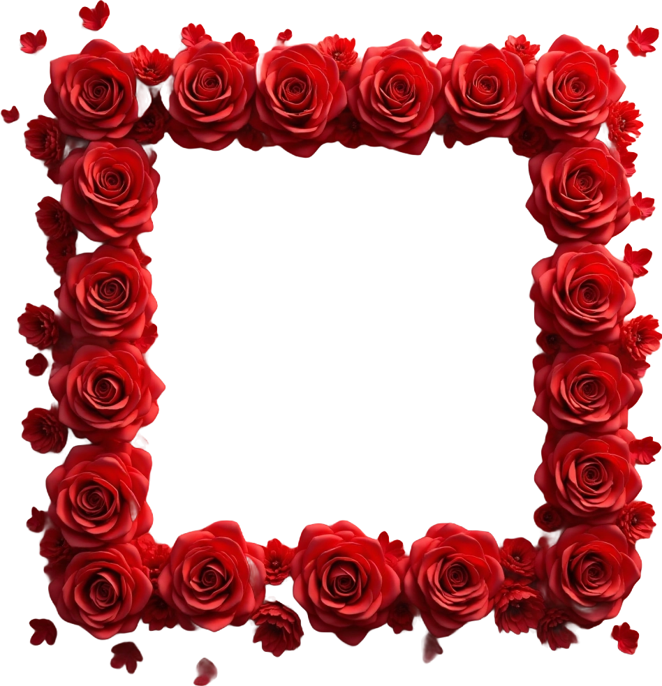 Romantic Red Rose Frame